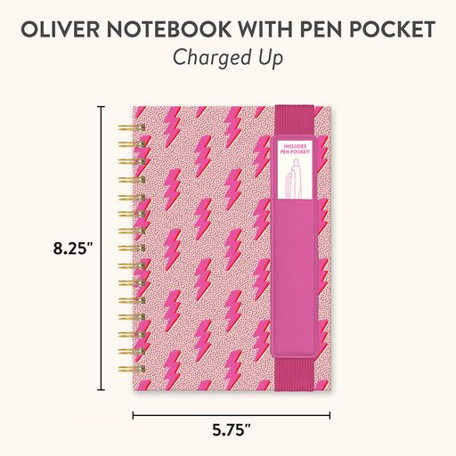 Charged Up Oliver Notebook with Pen Pocket