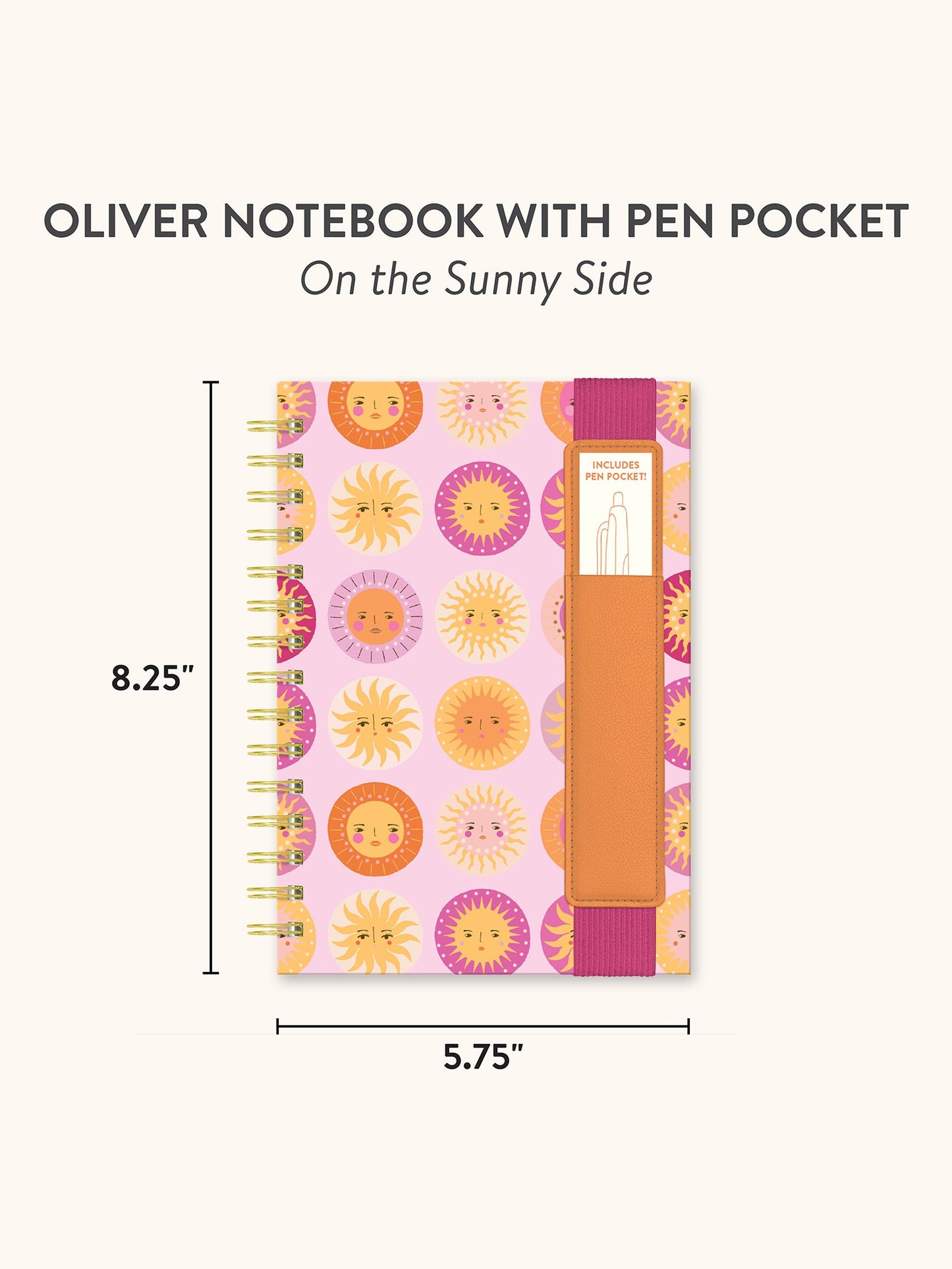 The Sunny Side Oliver Notebook with Pen Pocket