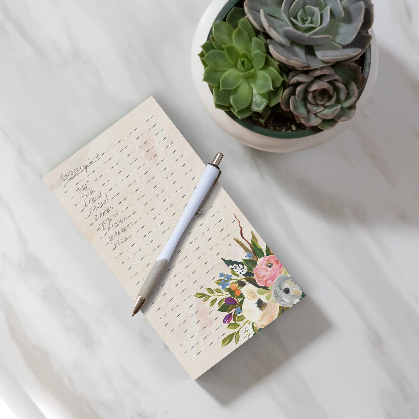 Bella Flora (Ivory) Chunky List Pad