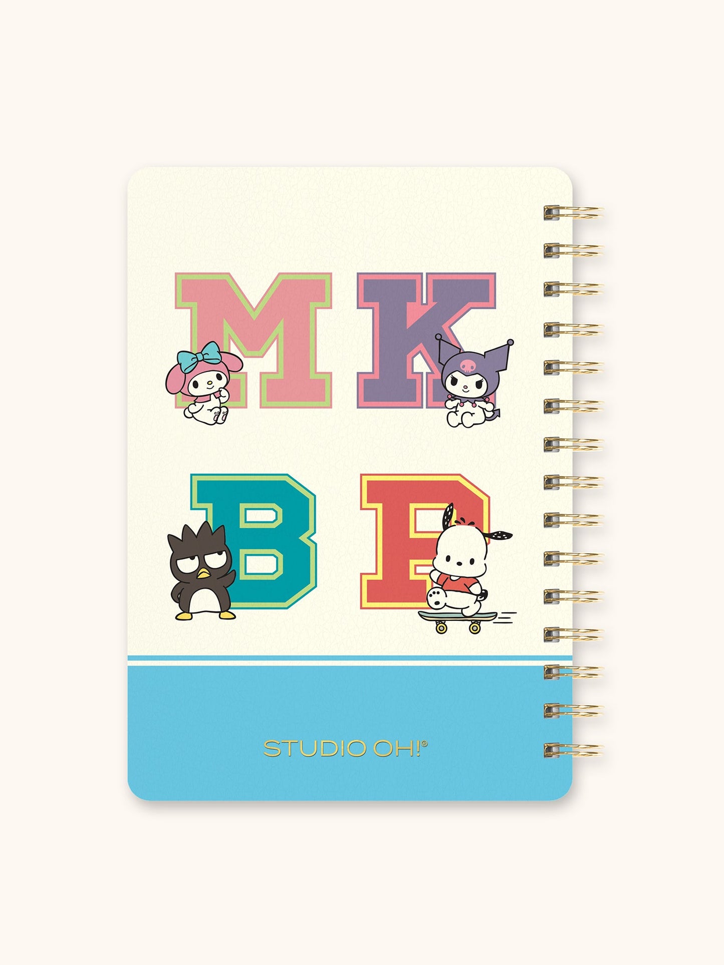 Hello Kitty and Friends College Letters Blue Agatha Notebook with Sticker Sheet