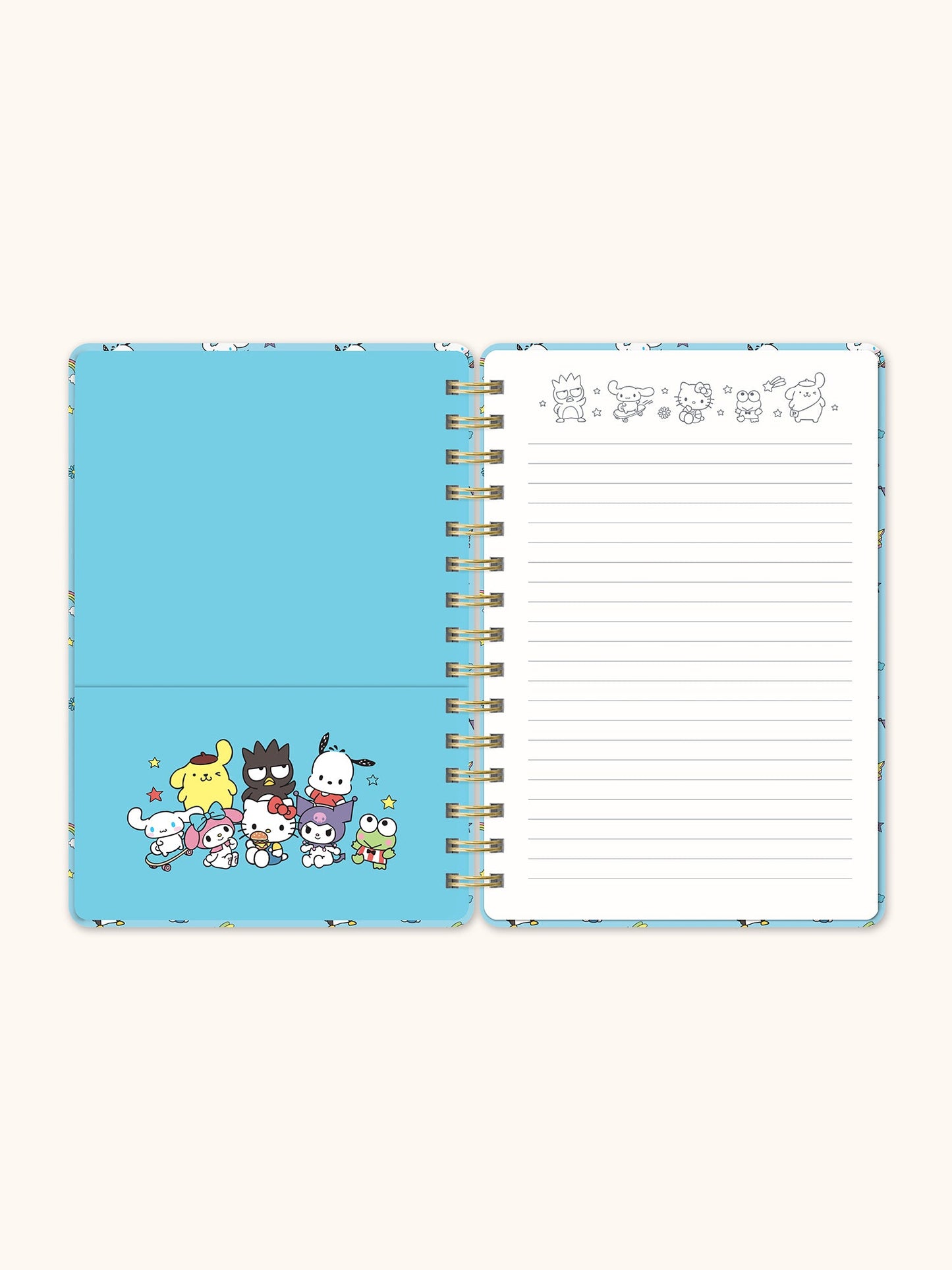 Hello Kitty and Friends College Letters Blue Agatha Notebook with Sticker Sheet