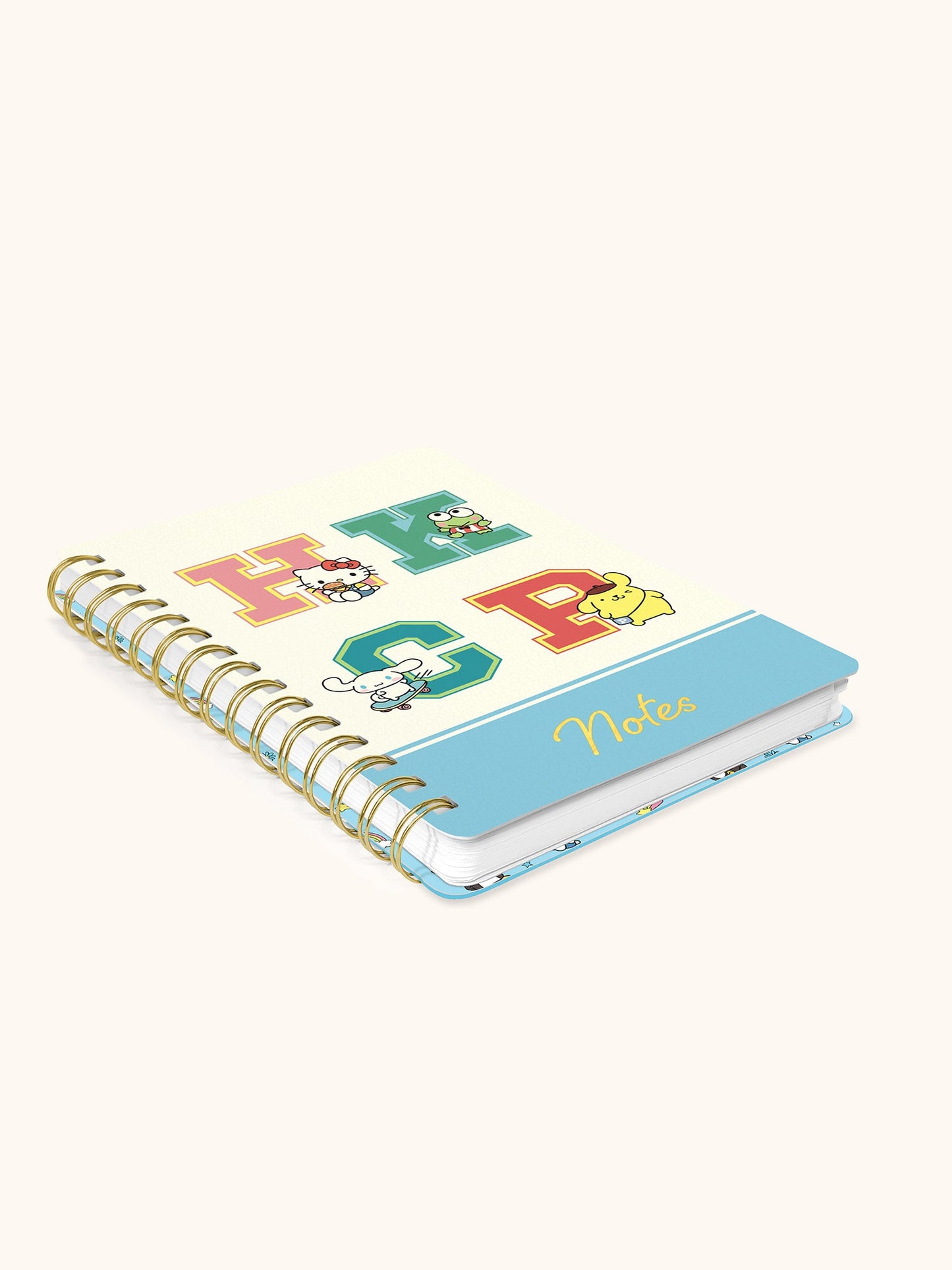 Hello Kitty and Friends College Letters Blue Agatha Notebook with Sticker Sheet