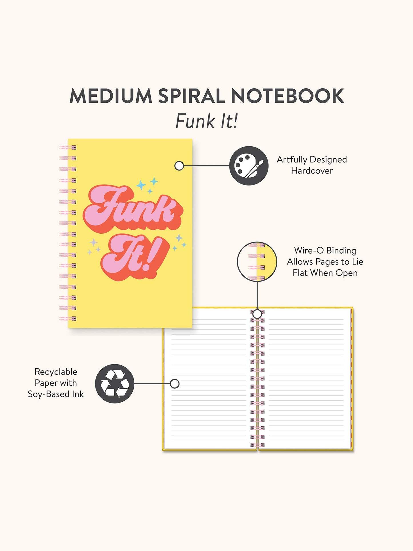 Funk It! Medium Spiral Notebook