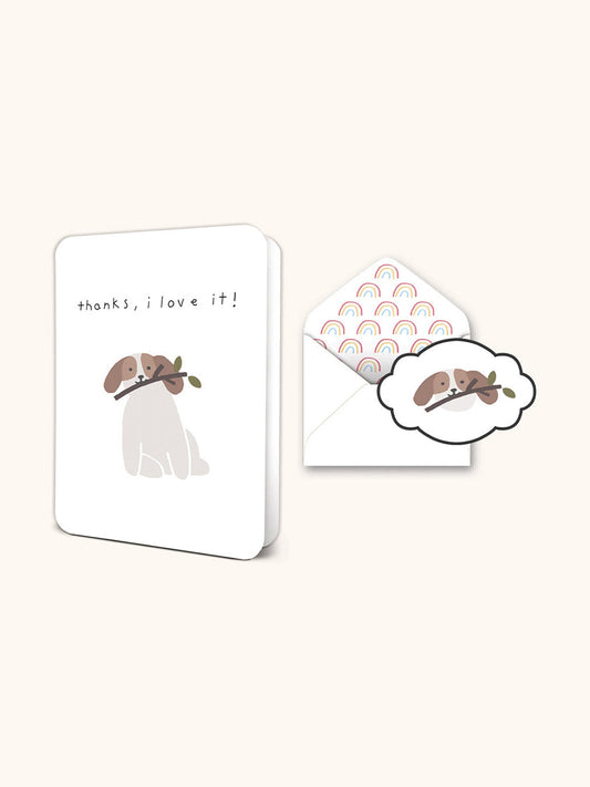 Thanks, I Love It (Dog) Deluxe Greeting Card