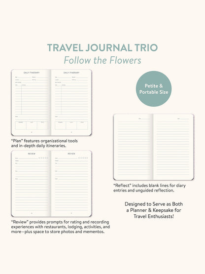 Follow the Flowers Travel Journal Trio