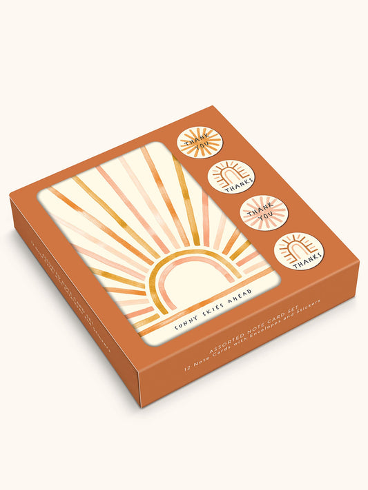 Sunny Skies Note Card Set with Stickers