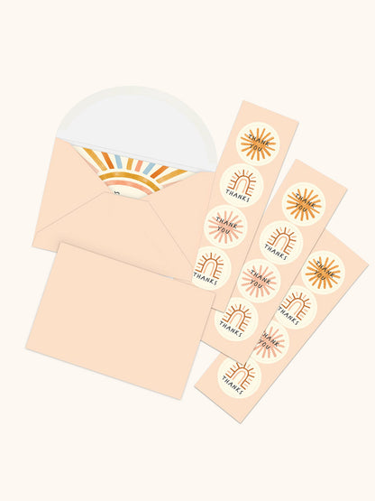 Sunny Skies Note Card Set with Stickers