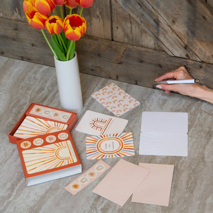 Sunny Skies Note Card Set with Stickers