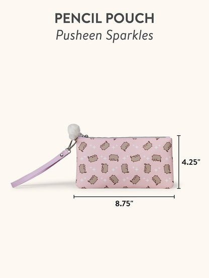 Pusheen Sparkles Pencil Pouch with Wrist Strap & Decorative Pull