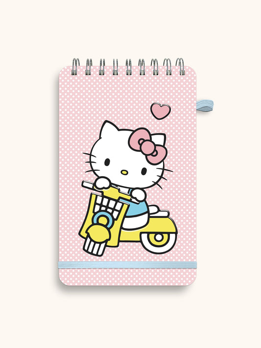 Hello Kitty Classic Pink Top-Spiral Notebook with Pen Loop