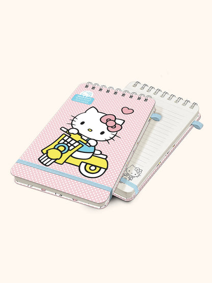 Hello Kitty Classic Pink Top-Spiral Notebook with Pen Loop