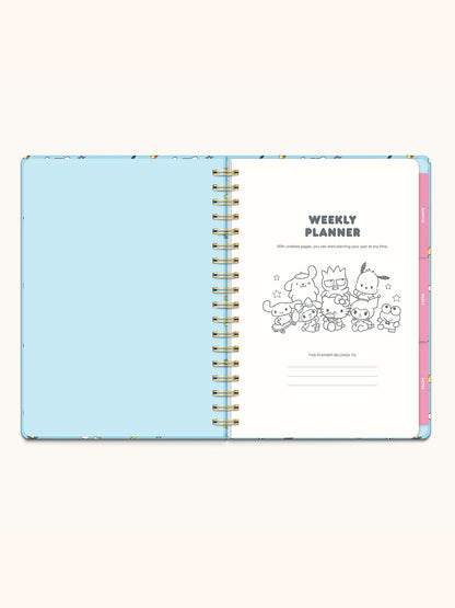 Hello Kitty and Friends College Letters Blue Undated Tri-Tab Planner