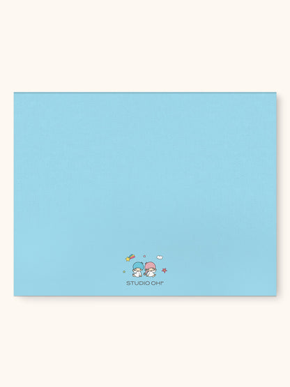 Hello Kitty and Friends College Letters Blue Weekly Desk Pad with Grommets & Sticker Sheet