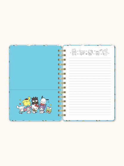 Hello Kitty and Friends College Letters Blue Agatha Notebook with Sticker Sheet