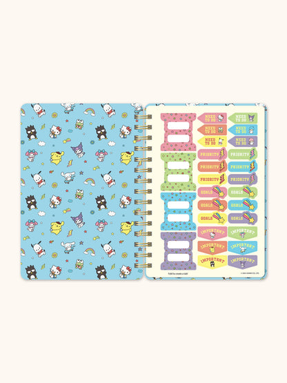 Hello Kitty and Friends College Letters Blue Agatha Notebook with Sticker Sheet