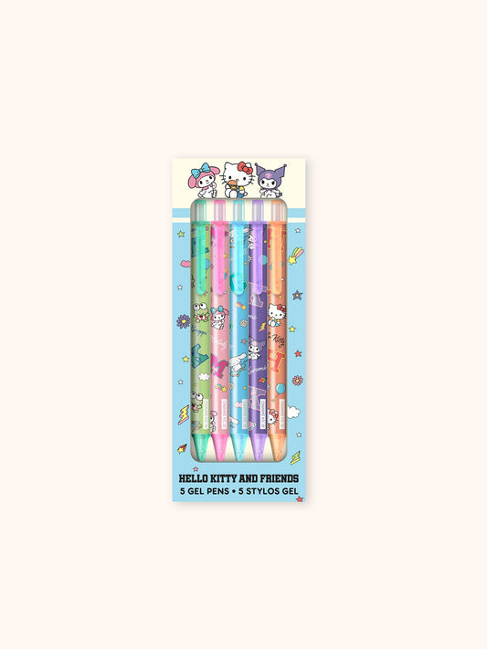 Hello Kitty and Friends College Letters Blue Gel Pen Set
