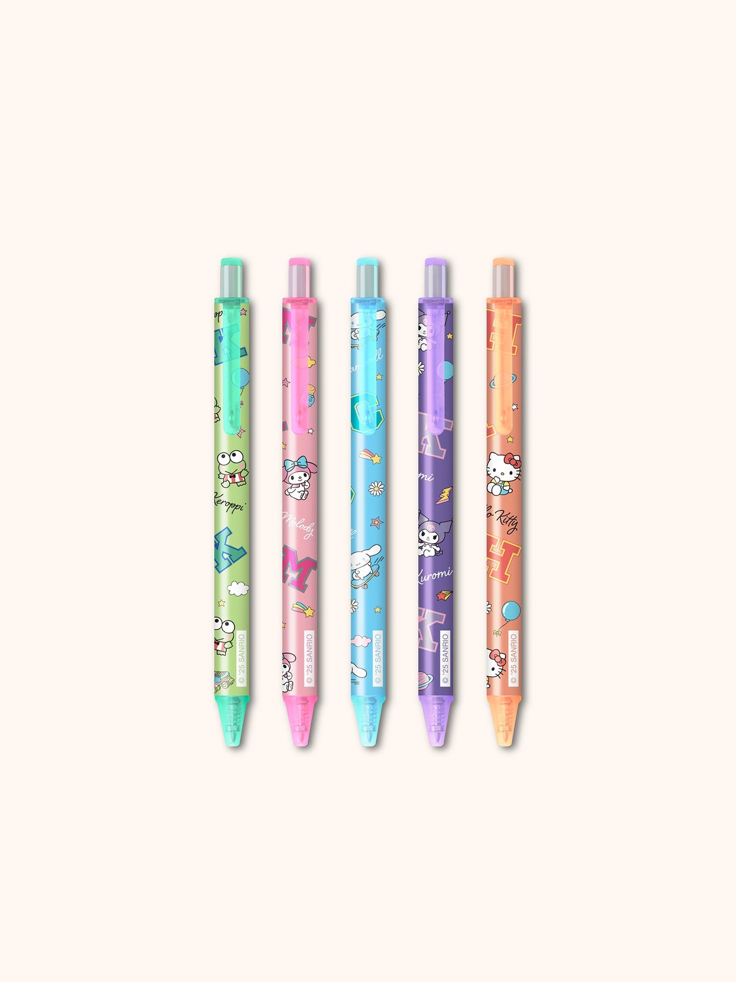 Hello Kitty and Friends College Letters Blue Gel Pen Set