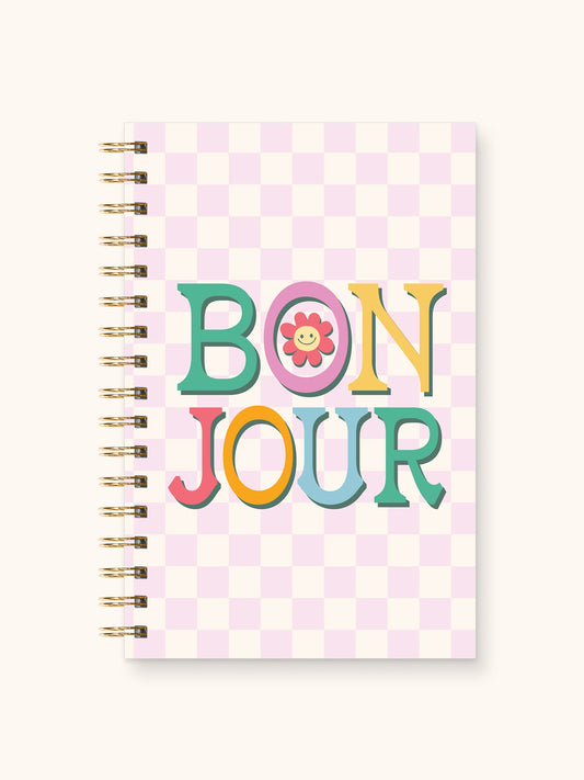 Bonjour Medium Spiral Notebook