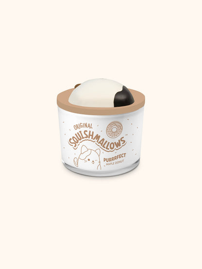 Squishmallows Cam Candle with Squishy Puff - Purrrfect Maple Donut