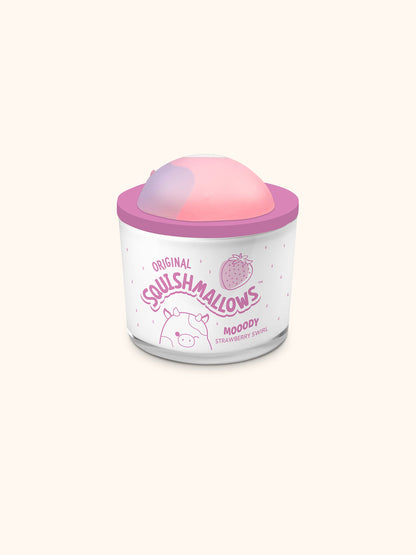 Squishmallows Patty Candle with Squishy Puff - Moody Strawberry Swirl