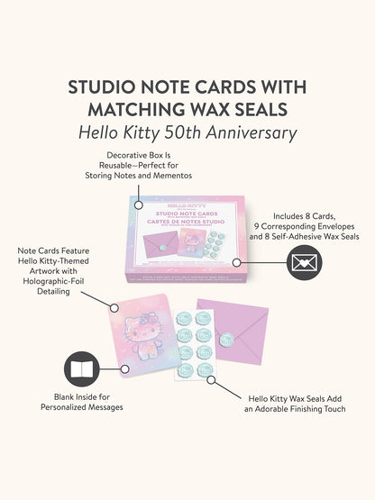 Hello Kitty 50th Anniversary Studio Note Cards with Matching Wax Seals