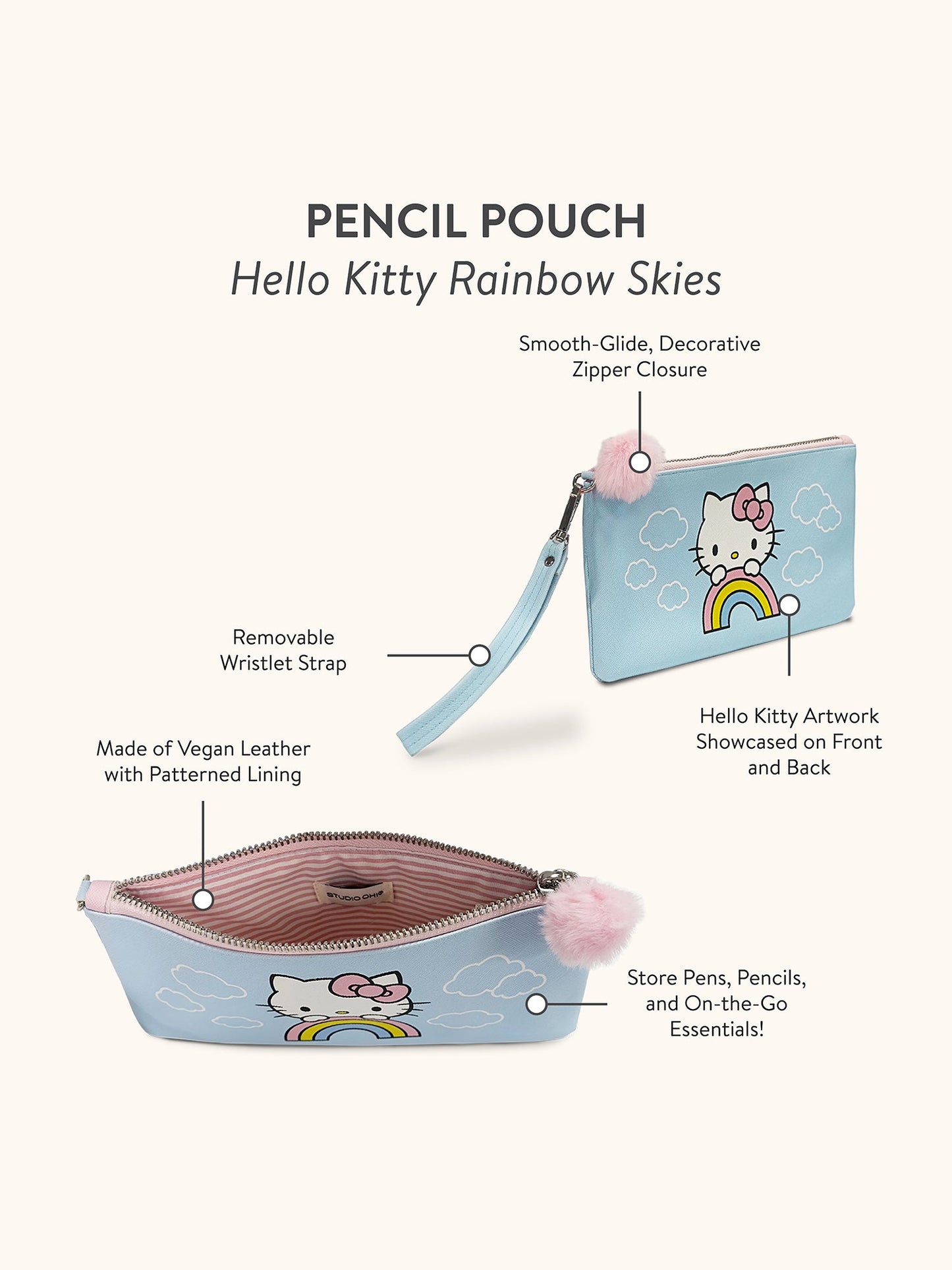Hello Kitty Rainbow Skies Pencil Pouch