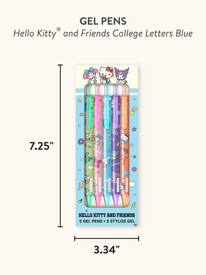 Hello Kitty and Friends College Letters Blue Gel Pen Set