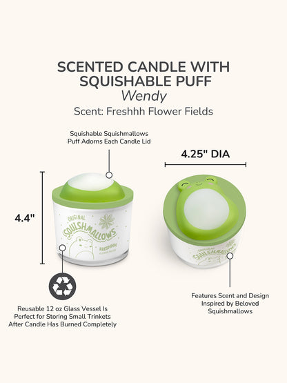Squishmallows Wendy Candle with Squishy Puff - Freshhh Flower Fields